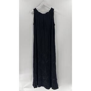 Spencer Alexis Vintage Dress Womens 10 Black 1990s Floral Sleeveless Maxi Long